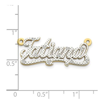 10K Yellow Gold 1/20 ct tw Diamond Name Plate Pendant – view 2