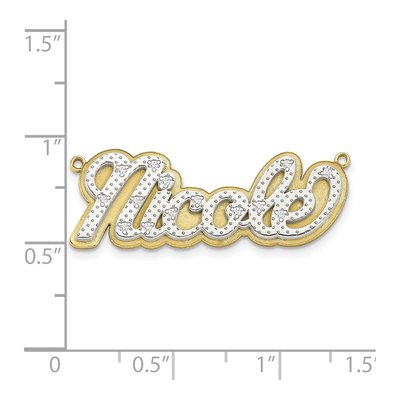 10K Yellow Gold 1/20 ct tw Diamond Personalized Nameplate Pendant – view 2
