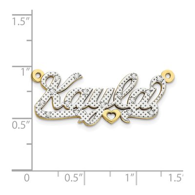 10K Yellow Gold Diamond Personalized Nameplate Pendant – view 2