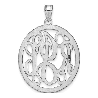 10K White Gold Circle Monogram Pendant – view 4
