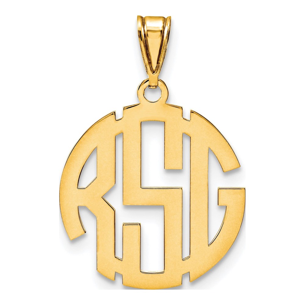 10K Yellow Gold Round Monogram Pendant