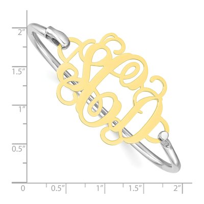 10K Yellow Gold Personalized Monogram Bangle Bracelet – view 3
