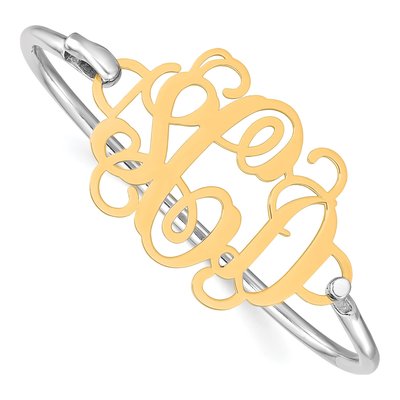 10K Yellow Gold Personalized Monogram Bangle Bracelet