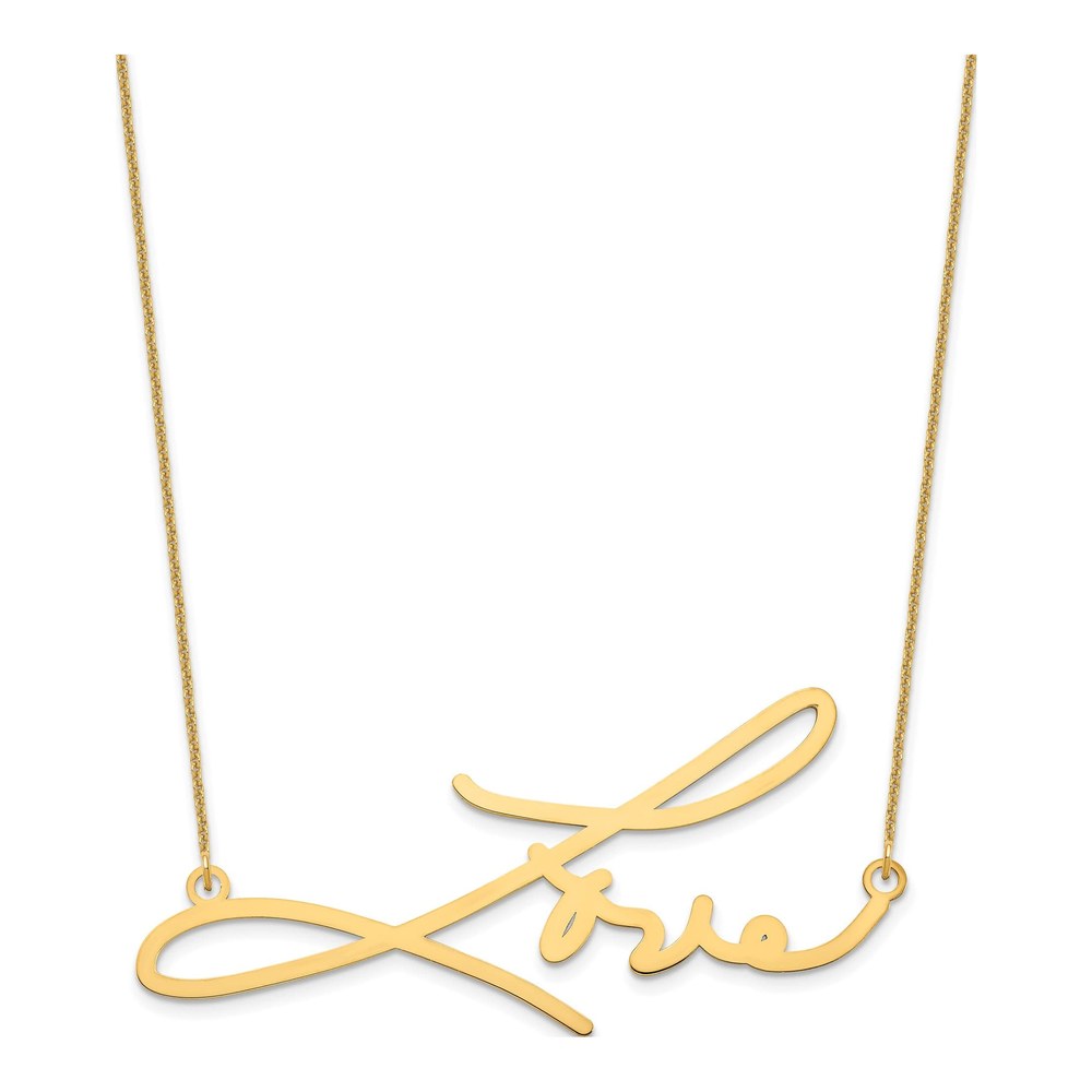 10K Yellow Gold Personalized Signature Necklace