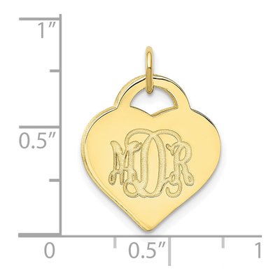 10K Yellow Gold Personalized Monogram Heart Charm – view 2