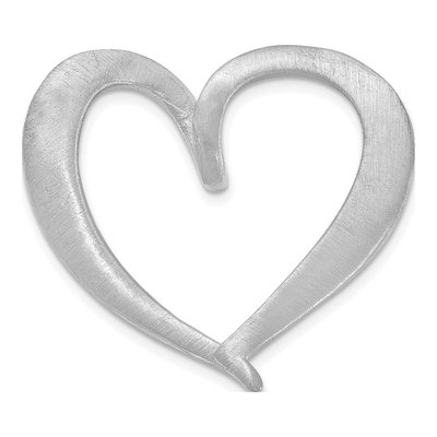 10K White Gold Personalized Antiqued Heart Slide Pendant – view 4