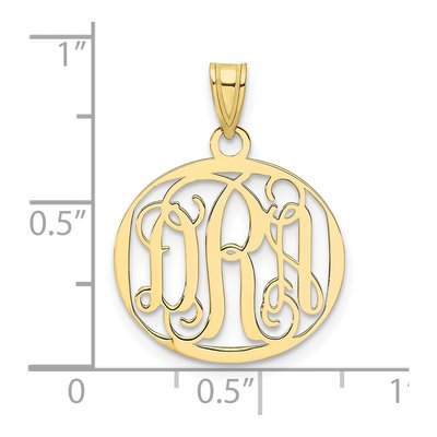 10K Yellow Gold Small Monogram Pendant – view 2