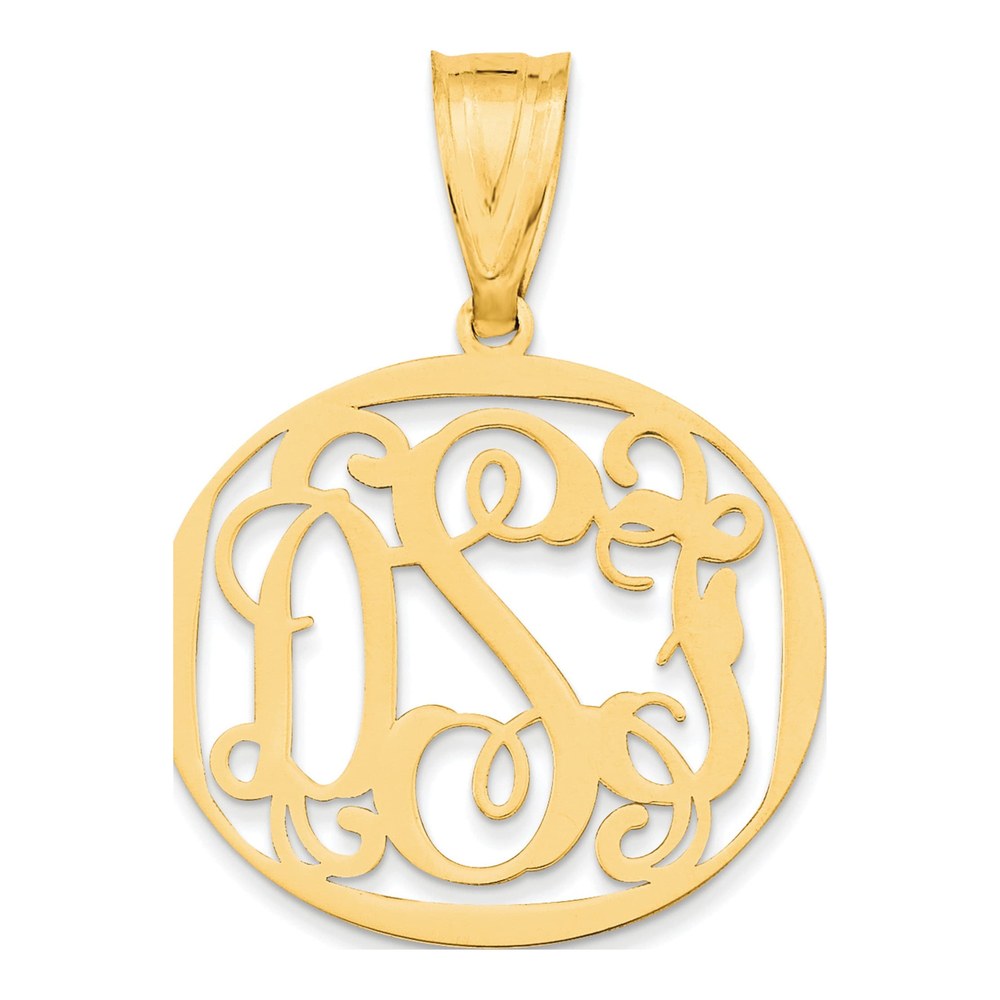 10K Yellow Gold Small Monogram Pendant