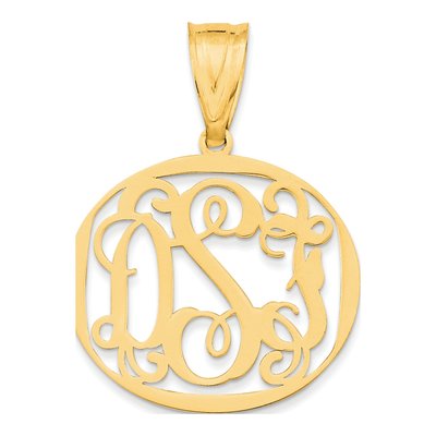 10K Yellow Gold Small Monogram Pendant