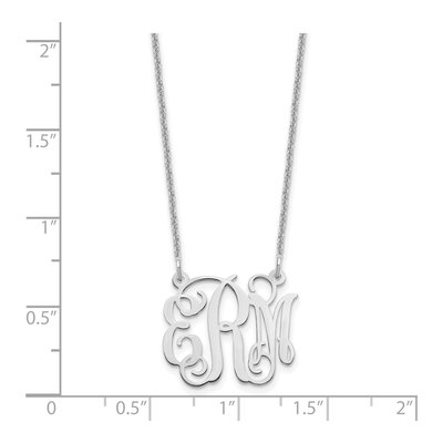 10K White Gold Personalized Monogram Necklace – view 2
