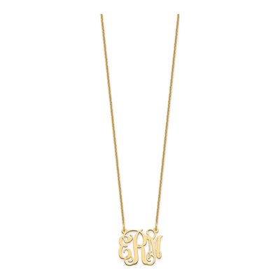 10K Yellow Gold Small Monogram Necklace – view 2