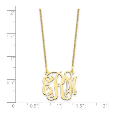 10K Yellow Gold Small Monogram Necklace – view 3
