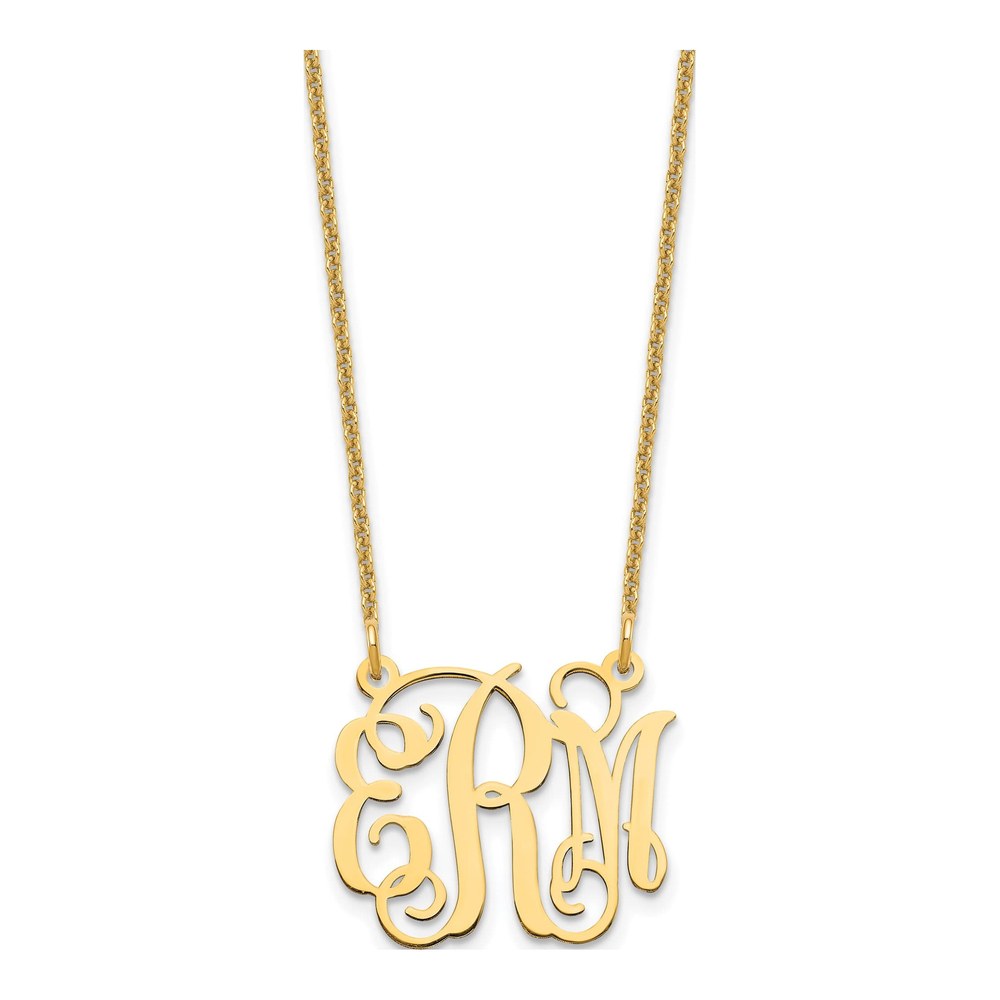 10K Yellow Gold Small Monogram Necklace
