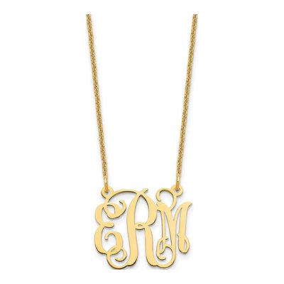 10K Yellow Gold Small Monogram Necklace