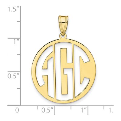 10K Yellow Gold Personalized Monogram Pendant – view 2