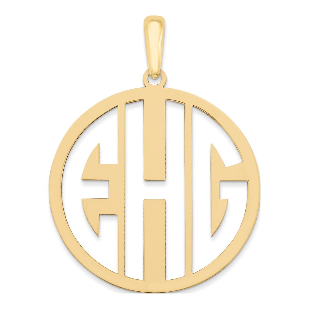 10K Yellow Gold Personalized Monogram Pendant