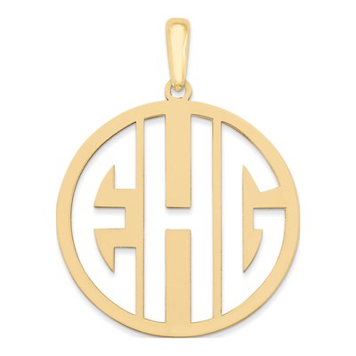 10K Yellow Gold Personalized Monogram Pendant
