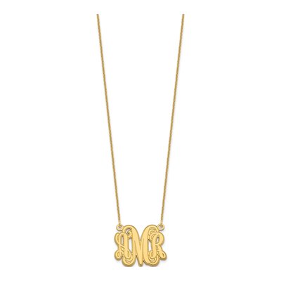 10K Yellow Gold Personalized Monogram Necklace – view 2