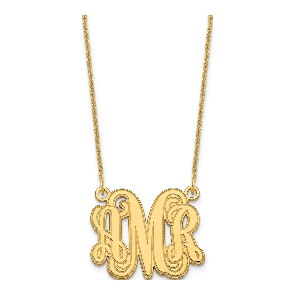 10K Yellow Gold Personalized Monogram Necklace