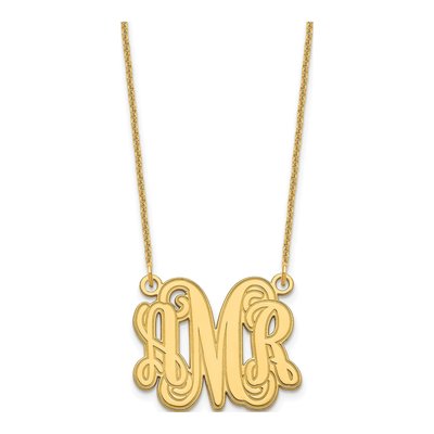 10K Yellow Gold Personalized Monogram Necklace