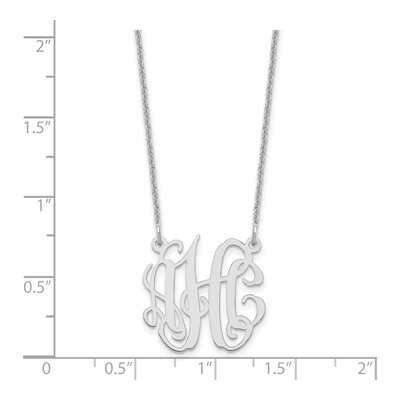10K White Gold Small Monogram Necklace – view 2