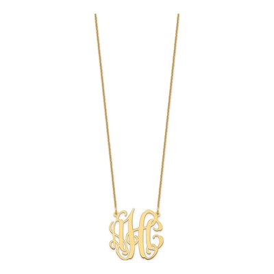 10K Yellow Gold Small Monogram Necklace – view 2