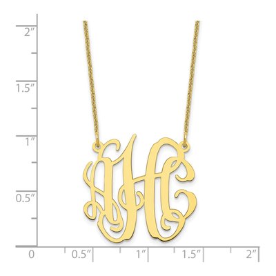 10K Yellow Gold Small Monogram Necklace – view 3