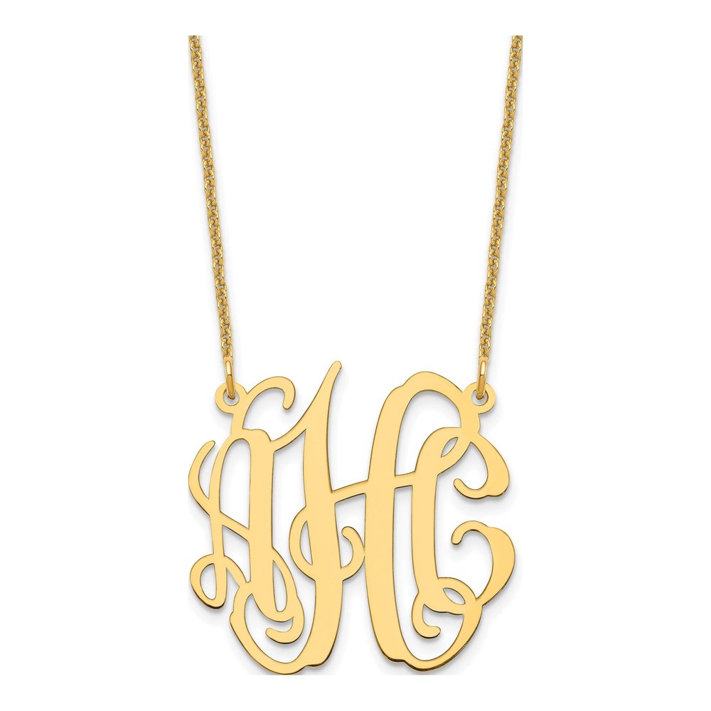10K Yellow Gold Small Monogram Necklace