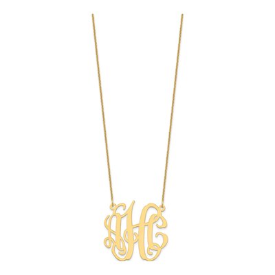 10K Yellow Gold Personalized Monogram Necklace – view 2