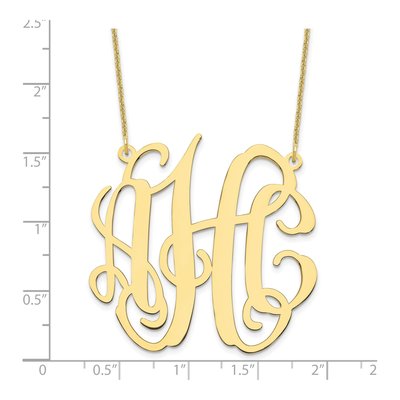 10K Yellow Gold Large Monogram Necklace – view 3