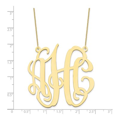 10K Yellow Gold Large Monogram Necklace – view 3