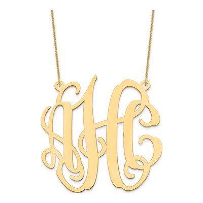 10K Yellow Gold Large Monogram Necklace