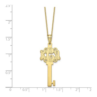 10K Yellow Gold Personalized Key Necklace – view 3