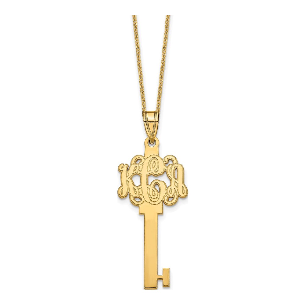 10K Yellow Gold Personalized Key Necklace