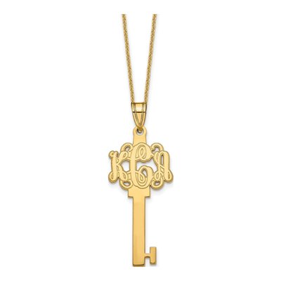 10K Yellow Gold Personalized Key Necklace