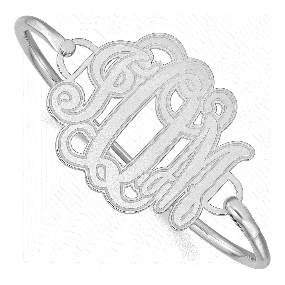 10K White Gold Personalized Monogram Bangle Bracelet