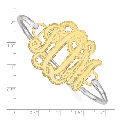 10K Yellow Gold Personalized Monogram Bangle Bracelet – view 2