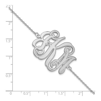 10K White Gold Personalized Etched Monogram Bracelet – view 3