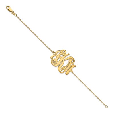 10K Yellow Gold Personalized Monogram Bracelet – view 2
