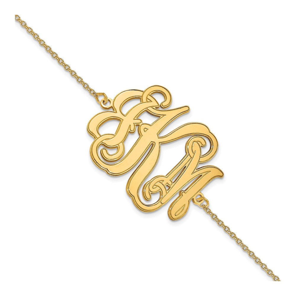 10K Yellow Gold Personalized Monogram Bracelet