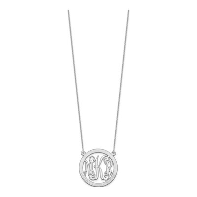 10K White Gold Personalized Monogram Necklace – view 3