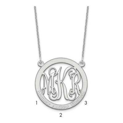 10K White Gold Personalized Monogram Necklace – view 5