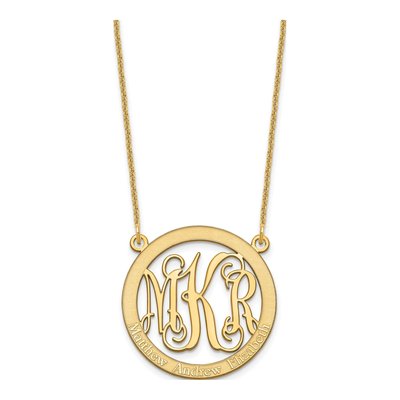 10K Yellow Gold Personalized Family Monogram Necklace – view 2
