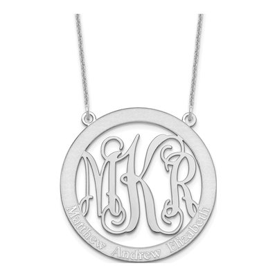 10K White Gold Personalized Family Monogram Necklace – view 2