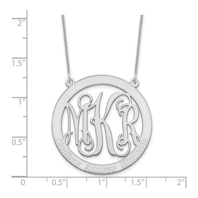 10K White Gold Personalized Family Monogram Necklace – view 4