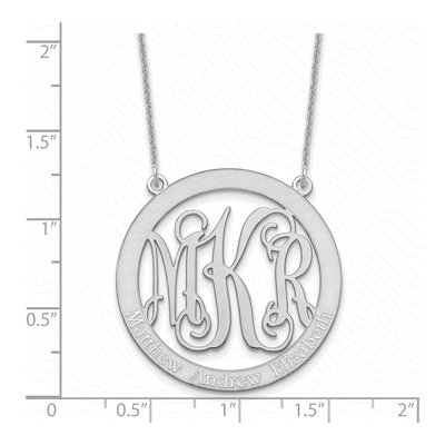 10K White Gold Personalized Family Monogram Necklace – view 6