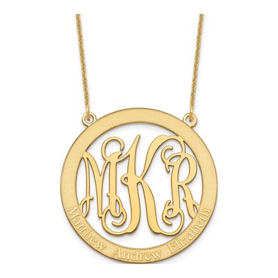 10K Yellow Gold Personalized Family Monogram Necklace – view 2