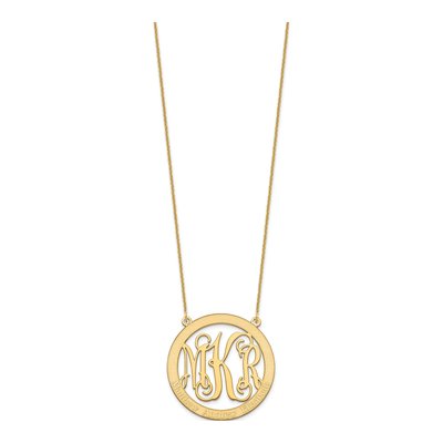 10K Yellow Gold Personalized Family Monogram Necklace – view 3