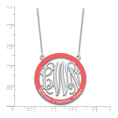 10K White Gold Large Family Monogram Necklace – view 4