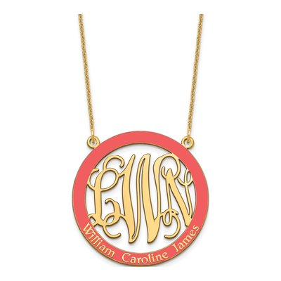 10K Yellow Gold Family Monogram Necklace – view 2